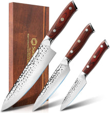 Load image into Gallery viewer, 【K135 Series】8" Chef's Knife 5" Kitchen Utility Knife 3.5" Paring Knife Set German High Carbon Steel