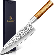 Load image into Gallery viewer, 【Jin Series】Sunnecko 8 Inch Chef Knife High Carbon Steel Japanese Chef's Knife Wood Handle Vintage Hand Forged Chef Knife for Meat Cutting