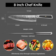 Load image into Gallery viewer, 【Elite A Series】Sunnecko High End 8 Inch Chef Knife VG10 Damascus Steel for Pro & Home Chef