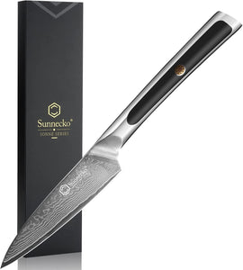 【MOST-LOVED】Sunnecko Sharp Chef 3.5 Inch Damascus Paring Knife VG10 Steel