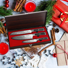 Load image into Gallery viewer, 【Elite Series】3 Piece Knife Set 8" Chef Knife 8" Serrated Bread Knife 5 Inch Utility Knife VG10 Damascus