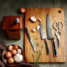 Load image into Gallery viewer, 【MOST-LOVED】Sunnecko 6pcs Professional Damascus Kitchen Knife Set with Block VG10 Core