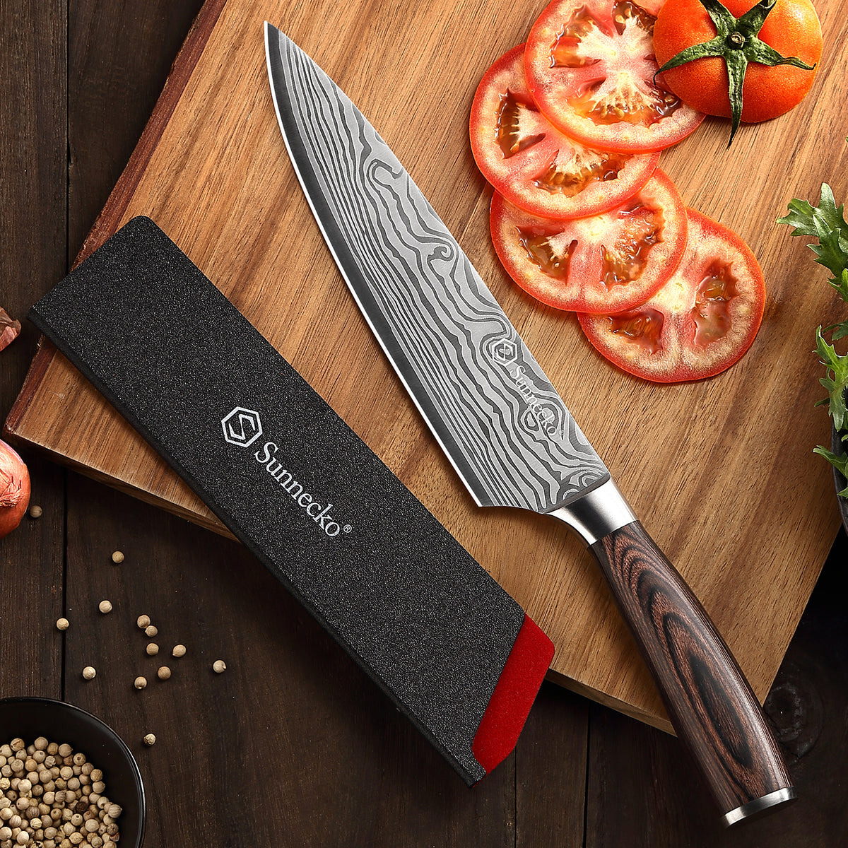 Chang Series】Sunnecko Professional 8 inch Chef Knife with knife