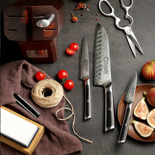 Load image into Gallery viewer, 【MOST-LOVED】Sunnecko 7pcs Professional Chef Knife Set Damascus Stainless Steel VG10 Walnut Wooden