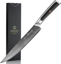 Load image into Gallery viewer, 【MOST-LOVED】Sunnecko 8 Inch Meat Turkey Brisket Ham BBQ Roast Damascus Carving Knife VG10
