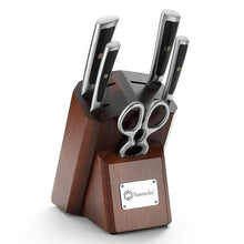 Load image into Gallery viewer, damascus steeel 7pcs kitchen knife block set
