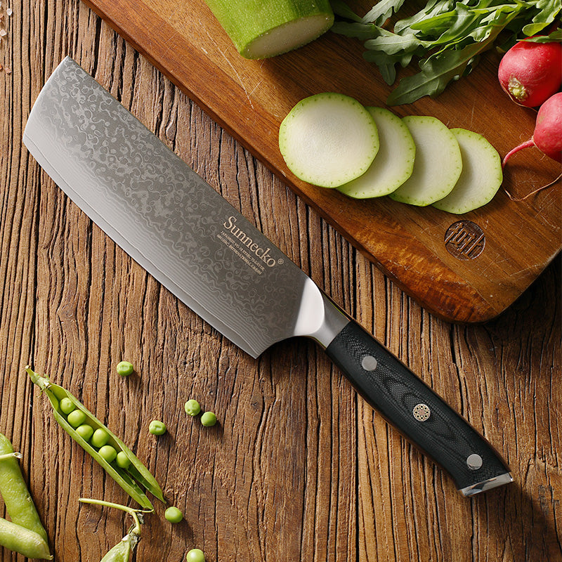 Nakiri Japanese Chef Kitchen Knife - Damascus Steel Series