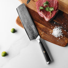 Load image into Gallery viewer, 【Elite A Series】Sunnecko VG10 Damascus 7" Nakiri Knife Japanese Vegetable Knife