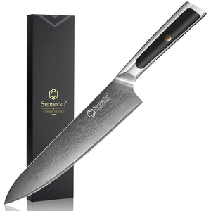 【MOST-LOVED】Sunnecko High End 8 Inch Chef Knife VG10 Damascus Steel for Pro & Home Chef
