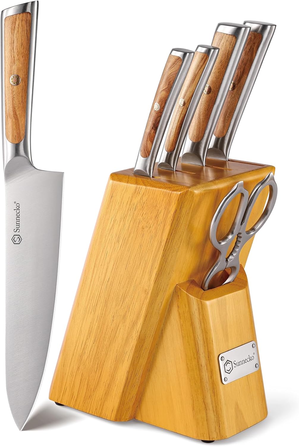 【NEW RELEASED】Sunnecko knife sets for kitchen with block - Kitchen Knife Set of 6pcs