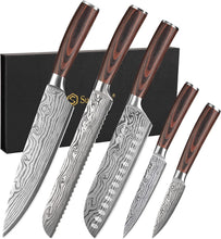 Load image into Gallery viewer, 【Chang Series】Sunnecko Kitchen Knife Set 5 Piece Chef Knife Set
