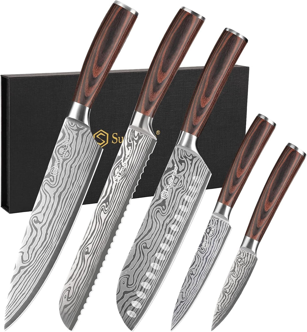 【Chang Series】Sunnecko Kitchen Knife Set 5 Piece Chef Knife Set