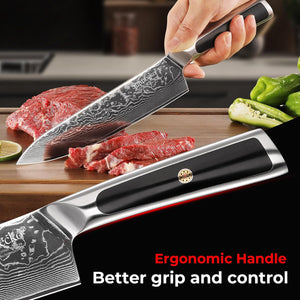 【Damascus Kitchen Set with Scissors】Sunnecko Knife Set of 3 pcs-Damascus Knife Gift for family & friends