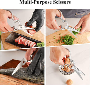 【Mult-functional Kitchen Scissors】Heavy Duty Kitchen Shears for Poultry Meat Chicken Food Vegetable