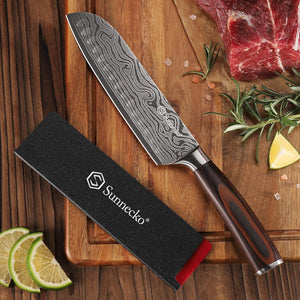 【Chang Series】Sunnecko 7 inch Santoku Knife for Meat with knife sheath