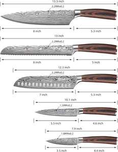 【Chang Series】Sunnecko Kitchen Knife Set 5 Piece Chef Knife Set