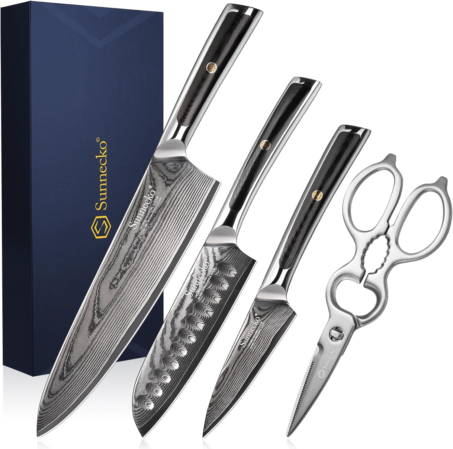Damascus Kitchen Set with Scissors – Sunnecko.com