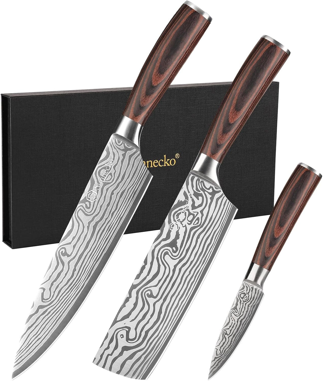 【Chang Series】Sunnecko Kitchen Knife Set 3 Piece Chef Knife Set