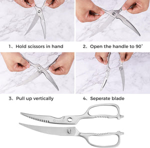 【Mult-functional Kitchen Scissors】Sunnecko Kitchen Scissors Stainless Steel 9 Inch