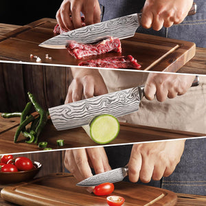 【Chang Series】Sunnecko Kitchen Knife Set 3 Piece Chef Knife Set