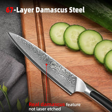 Load image into Gallery viewer, 【Elite A Series】Sunnecko Kitchen 5&quot; Damascus Utility Knife Double Beveled VG10

