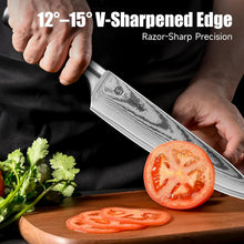 Load image into Gallery viewer, 【Chang B Series】Sunnecko High End 8 Inch Chef Knife with Sharpener VG10 Japanese Damascus Steel for Pro &amp; Home Chef
