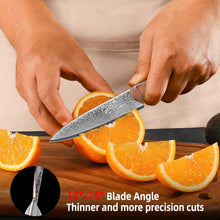 Load image into Gallery viewer, 【Elite A Series】Sunnecko Kitchen 5&quot; Damascus Utility Knife Double Beveled VG10
