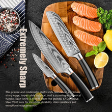 Load image into Gallery viewer, 【Chang B Series】3 Piece Knife Set 8" Chef Knife 7" Santoku Knife 3.5 Paring Knife VG10 Damascus with Knife Sharpner
