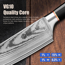 Load image into Gallery viewer, 【Chang B Series】3 Piece Knife Set 8" Chef Knife 7" Santoku Knife 3.5 Paring Knife VG10 Damascus with Knife Sharpner
