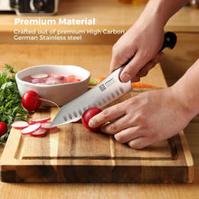 Load image into Gallery viewer, Stainless Steel 2-Piece Kitchenware Set - Straight Edge Knives, Reusable Santoku Cutting Knife, Salad &amp; Cheese Prep Kitchen Scissors, Essential Kitchen Utensils

