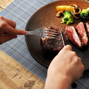 【Damascus Cutlery】Sunnecko Forks Set, Damascus Steak Forks 6 Pieces