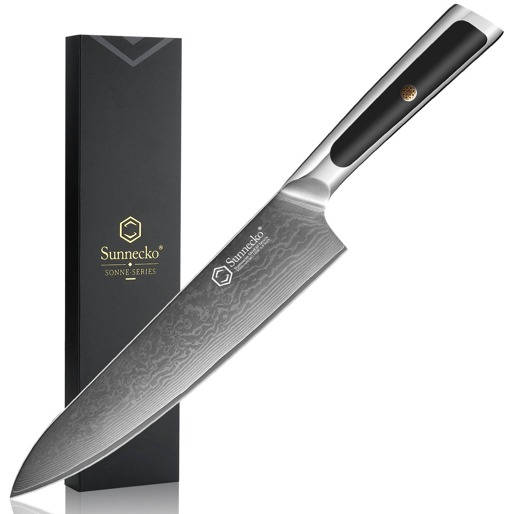 【MOST-LOVED】High End 8 Inch Chef Knife VG10 Damascus Steel for Pro & Home Chef