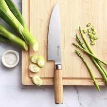 Load image into Gallery viewer, 【Hefeng】Sunnecko Natural White Oak Wooden Handle 8 inch chef knife
