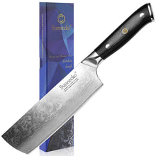 Load image into Gallery viewer, 【Classic Series】7 Inch Nakiri Chef Knife Japanese Vegetable Knife VG10 Damascus
